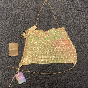 Silver disco crop top